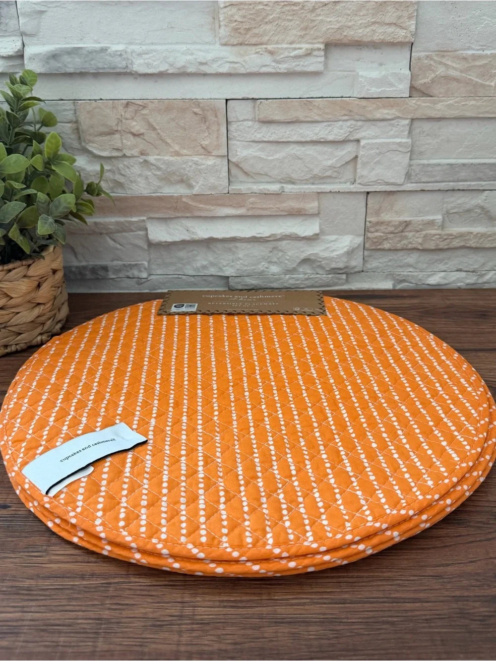 🆕 Cupcakes and Cashmere | 🎃 Halloween Reversible Round Placemats - Set of 4.